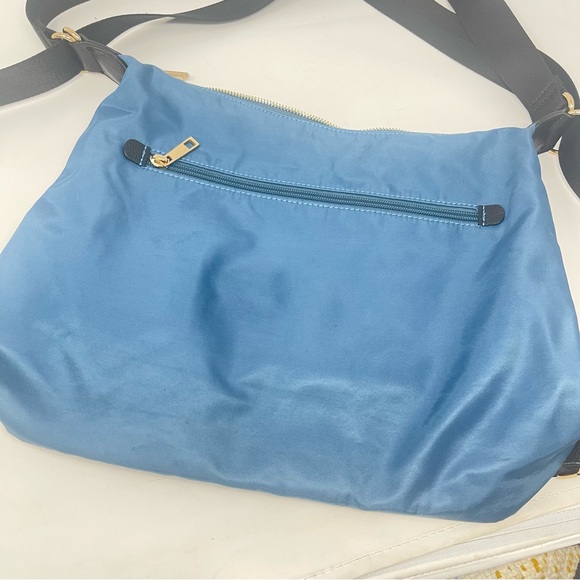 Vintage Blue Convertible Backpack, Large Nylon Shoulder Bag | Sondra Roberts - Picture 9 of 14